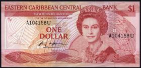 Ost Karibik / East Caribbean P.21u 1 Dollar (1988-89) 