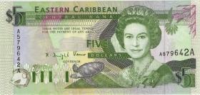 Ost Karibik / East Caribbean P.26a 5 Dollars (1993) (1) 