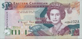 Ost Karibik / East Caribbean P.28a 20 Dollars (1993) (1) 