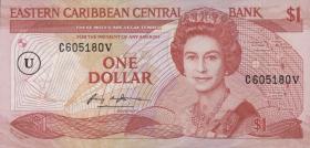 Ost Karibik / East Caribbean P.17u 1 Dollar (1985-88) 