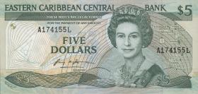Ost Karibik / East Caribbean P.18l 5 Dollars (1986-88) 