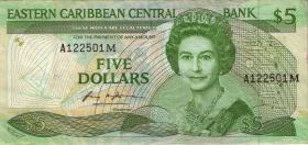 Ost Karibik / East Caribbean P.18m 5 Dollars (1986-88) (3) 