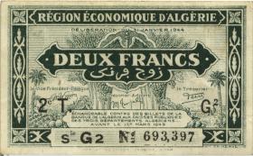 Algerien / Algeria P.102 2 Francs L. 1944 (2) 