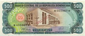 Dom. Republik/Dominican Republic P.123as 500 Pesos Oro 1978 Specimen (1) 