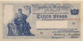 Argentinien / Argentina P.252 5 Pesos (1935) D (2) 