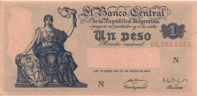 Argentinien / Argentina P.257 1 Peso L.1947 N (1) 
