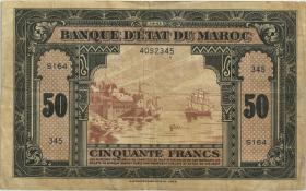 Marokko / Morocco P.26 50 Francs 1943 (3-) 