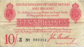 Großbritannien / Great Britain P.348a 10 Shillings (1915) (3-) 