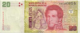 Argentinien / Argentina P.355c 20 Pesos (2013) Serie G (1) 