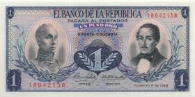 Kolumbien / Colombia P.404d 1 Peso Oro 1968 (1) 