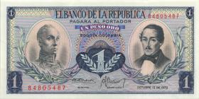 Kolumbien / Colombia P.404e 1 Peso Oro 12.10.1970 (1) 
