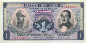 Kolumbien / Colombia P.404e 1 Peso Oro 1.5.1970 (1) 