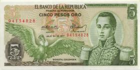 Kolumbien / Colombia P.406f 5 Pesos Oro 20.4.1977 (1) 