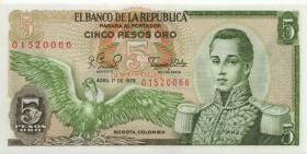 Kolumbien / Colombia P.406f 5 Pesos Oro 1.4.1979 (1) 