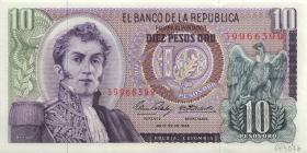 Kolumbien / Colombia P.407b 10 Pesos Oro 1964 (1) 