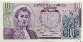 Kolumbien / Colombia P.407g 10 Pesos Oro 7.8.1979 (1) 