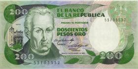 Kolumbien / Colombia P.429b 200 Pesos Oro 1.11.1984 (1) 