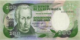 Kolumbien / Colombia P.429b 200 Pesos Oro 1.4.1985 (1) 