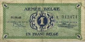 Belgien / Belgium P.M1 1 Franc 1946 (3-) 
