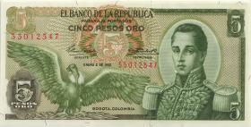 Kolumbien / Colombia P.406a 5 Pesos Oro 2.1.1961 (1) 