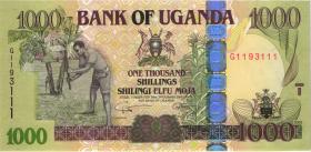 Uganda P.43d 1000 Shilling 2009 (1) 