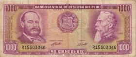 Peru P.105a 1000 Soles de Oro 1970 (3-) 