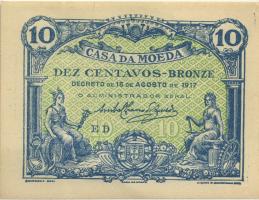 Portugal P.095c 10 Centavos 1917 (1) 