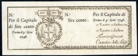 Italien / Italy P.S101r 100 Lire 1746 Königreich Sardinien (1/1-) 