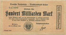 PS1209 Reichsbahn Erfurt 100 Milliarden Mark 1923 (3+) 