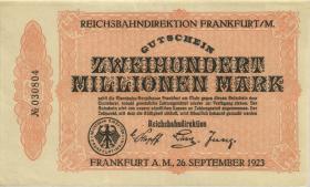 PS1221 Reichsbahn Frankfurt 200 Millionen Mark 1921 (1/1-) 