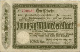PS1256a Reichsbahn Hannover 20 Milliarden Mark 1923 (3-) 