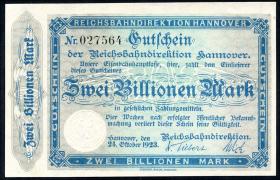 PS1261 Reichsbahn Hannover 2 Billionen Mark 1923 (1) 