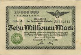 PS1284 Reichsbahn Köln 10 Millionen Mark 1923 Reihe A (2) 
