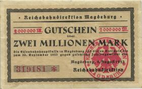 PS1312c Reichsbahn Magdeburg 2 Millionen Mark 1923 (3) 
