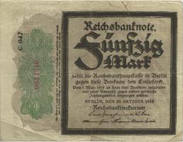 R.056e: 50 Mark 1918 "Trauerschein" C 047 (4-) 