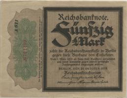R.056e: 50 Mark 1918 "Trauerschein" A 011 (1/1-) 