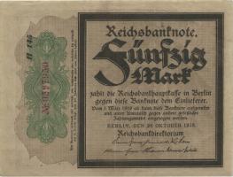 R.056f: 50 Mark 1918 "Trauerschein" H 145 (2) 