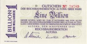PS1125 Reichsbahn Altona 1 Billion Mark 1923 mit No. (1) 
