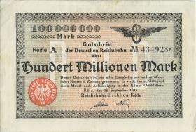 PS1288 Reichsbahn Köln 100 Millionen Mark 1923 (3) 
