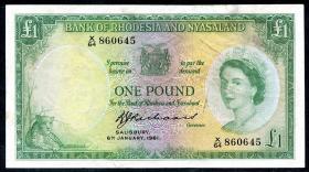Rhodesien & Nyasaland P.21b 1 Pound 6.1.1961 (3) 