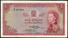 Rhodesien / Rhodesia P.25 1 Pound 1964 (3) 