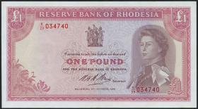 Rhodesien / Rhodesia P.28d 1 Pound 1968 (2) 