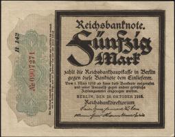 R.056d: 50 Mark 1918 "Trauerschein" (1/1-) 