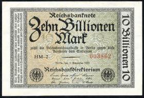 R.129a 10 Billionen Mark 1923 HM-2 (1) "003862" 