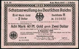 R.146a 8,40 Mark Gold = 2 Dollar 1923 (3) 