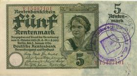 R.164e: 5 Rentenmark 1926 (1) Gemeindestempel Luxemburg 
