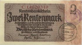 R.167f: 2 Rentenmark 1937 (1/1-) Gemeindestempel Luxemburg 