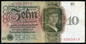 R.168a 10 Reichsmark 1924 U/J (3) 