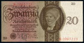 R.169: 20 Reichsmark 1924 Q/X (1-) 