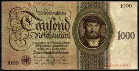 R.172a: 1000 Reichsmark 1924 Q/A (3-) 